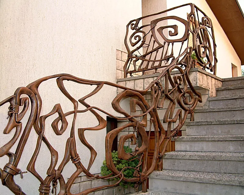 Wrought iron stair railing, Kromberk