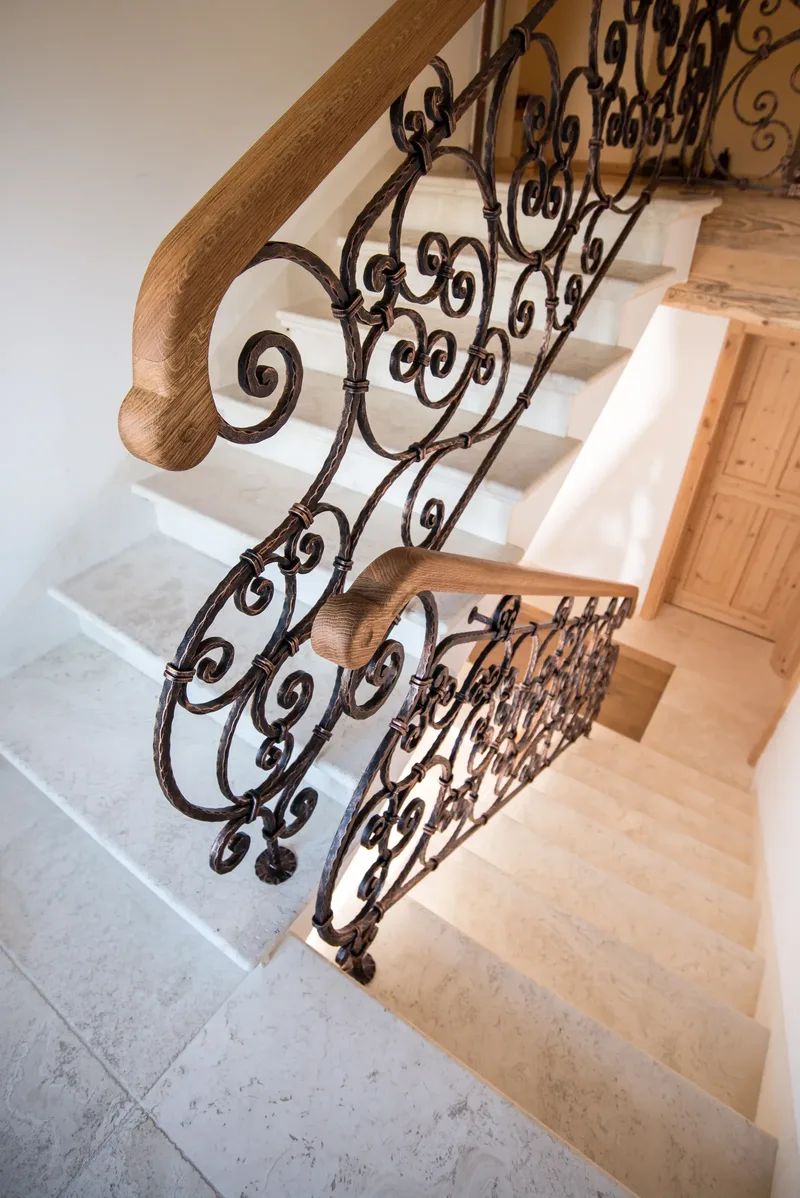 Baroque wrought iron stair railing, Mengeš
