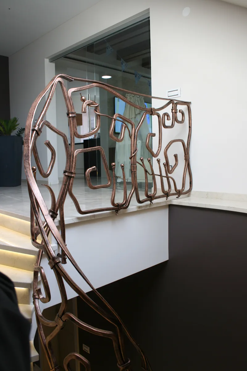 Wrought iron stair railing, Velesovo