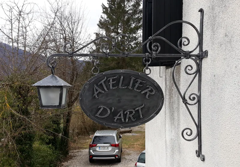 Forged Sign Bracket with Lantern