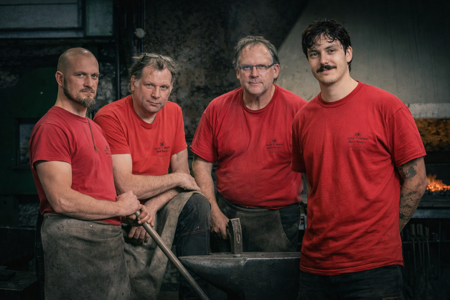 The Forged team in the workshop